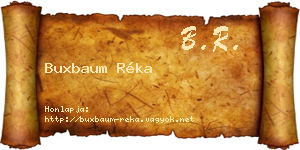 Buxbaum Réka névjegykártya